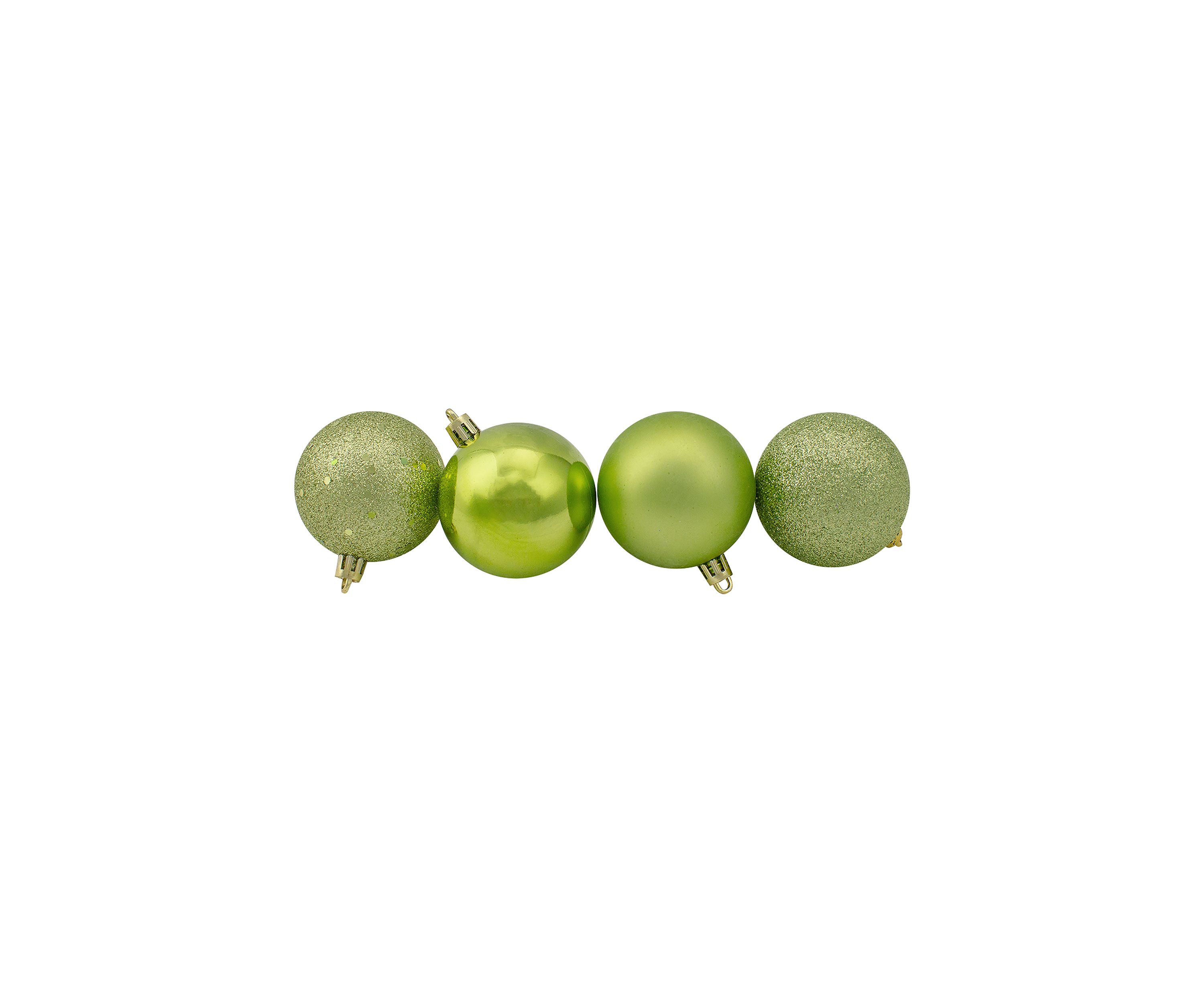 24 Count Kiwi Green Shatterproof 4-Finish 2.5" Christmas Ball Ornaments
