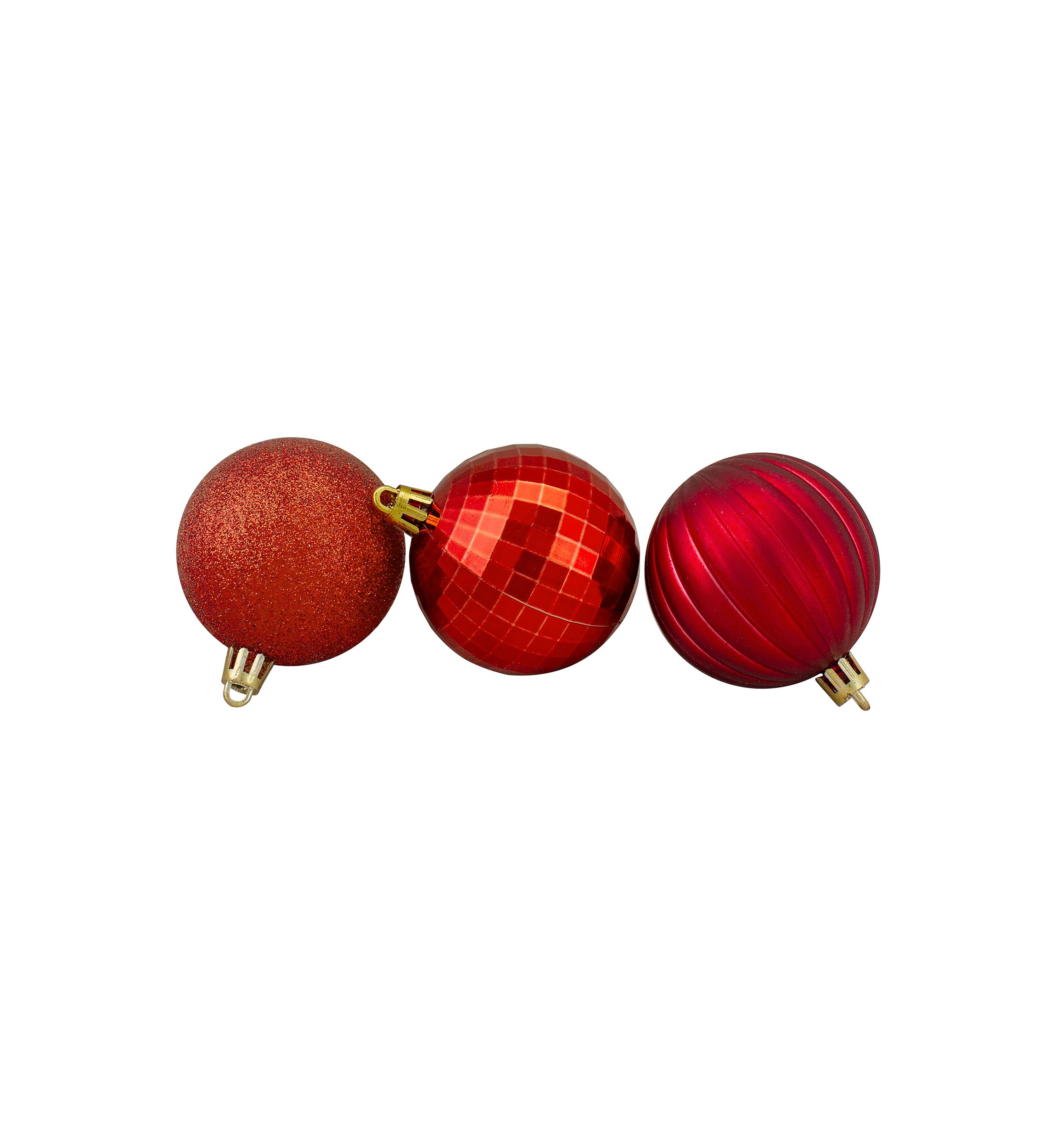 100ct Red Shatterproof 3-Finish Christmas Ball Ornaments 2.5Inch (60mm)