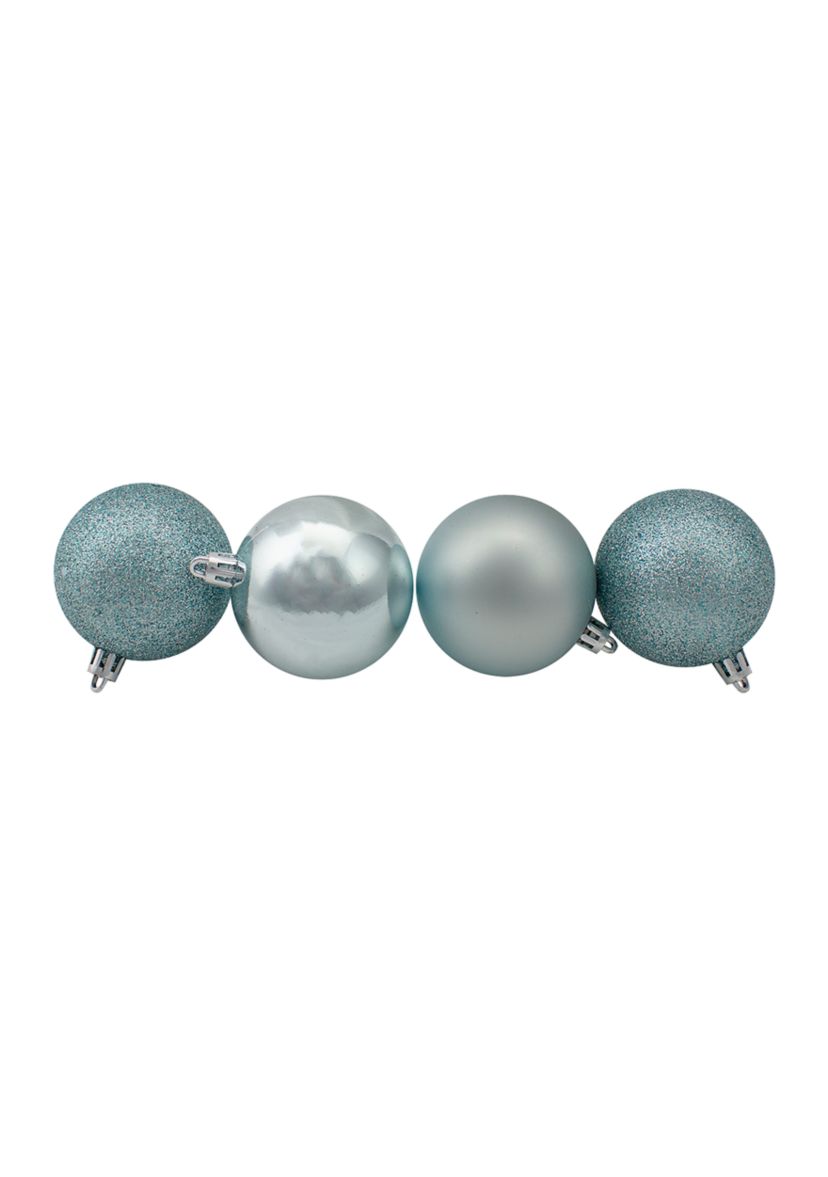 60ct Blue Shatterproof 4-Finish Christmas Ball Ornaments 2.5Inch (60mm)