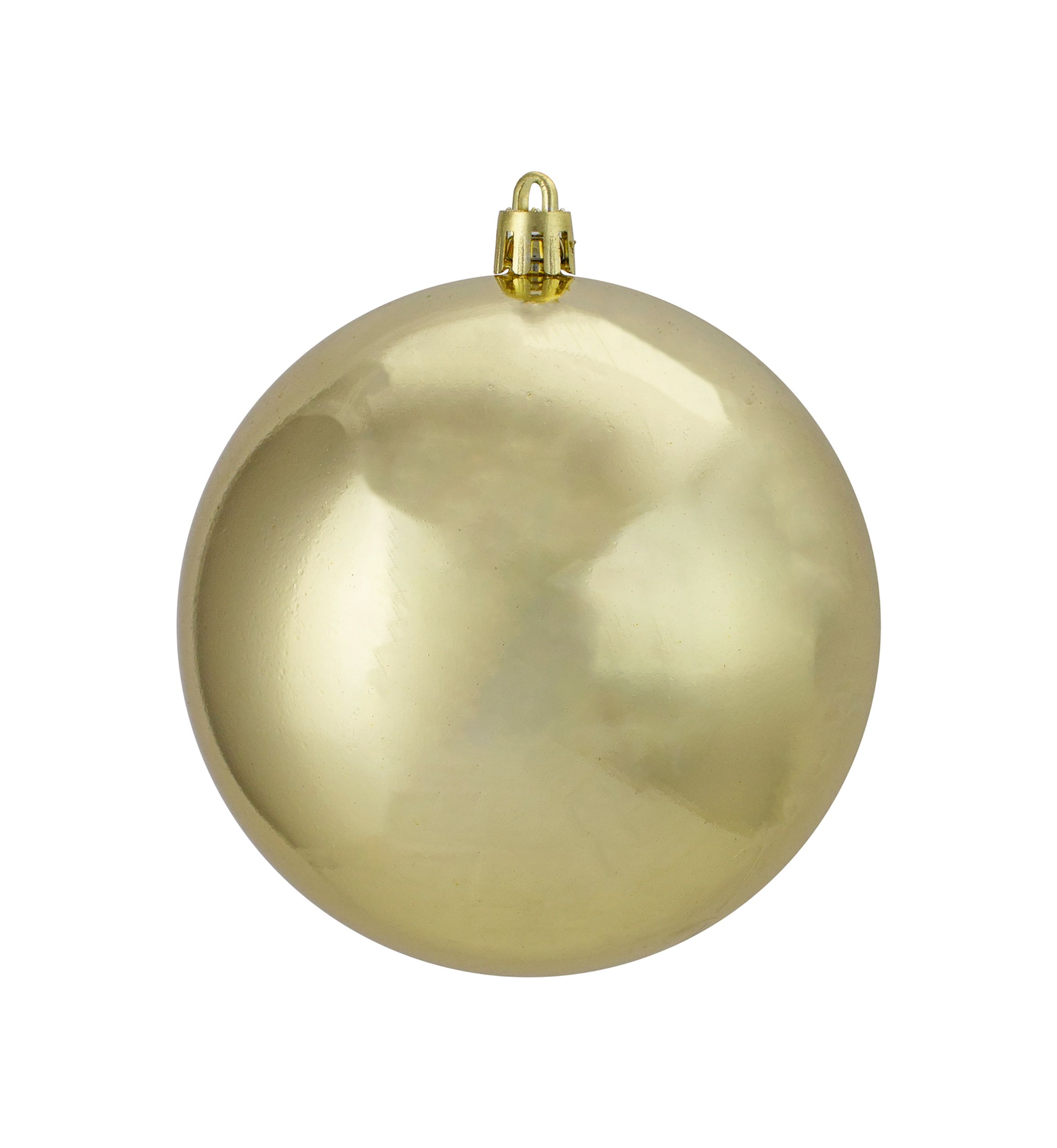 12ct Champagne Gold Shatterproof Shiny Christmas Ball Ornaments 4Inch (100mm)