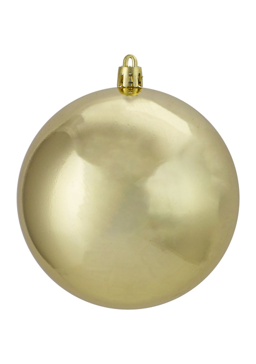 12ct Champagne Gold Shatterproof Shiny Christmas Ball Ornaments 4Inch (100mm)