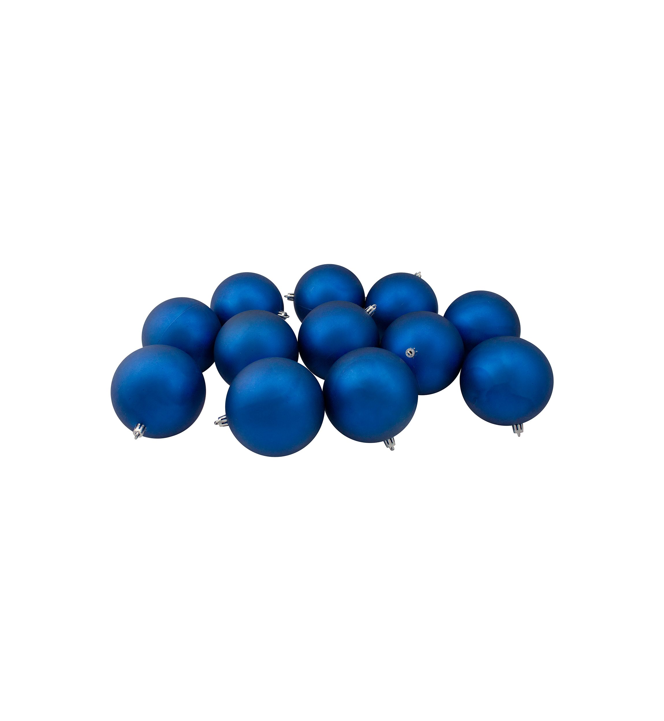 12ct Lavish Blue Shatterproof Matte Christmas Ball Ornaments 4Inch (100mm)