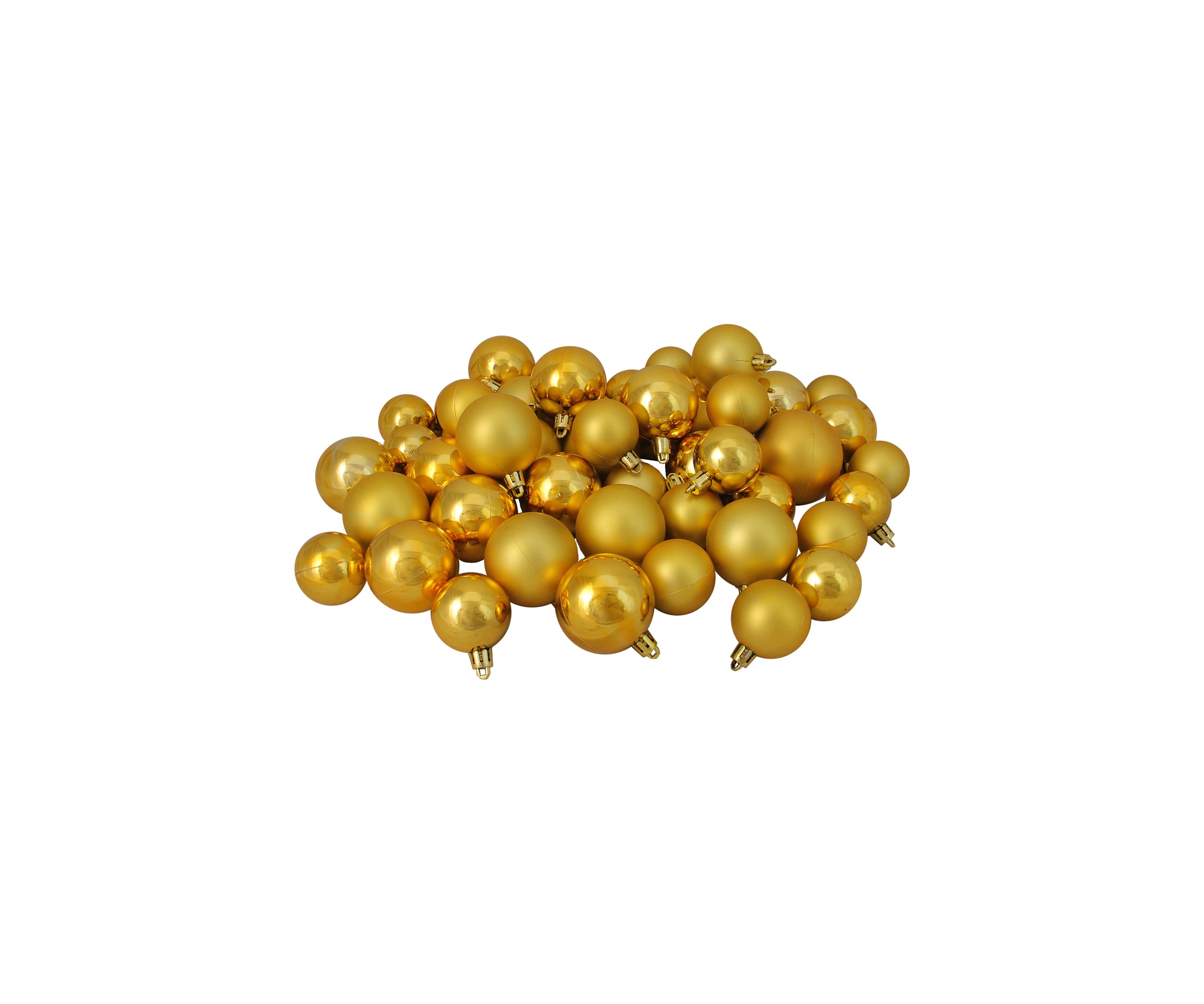 50 Count Vegas Gold Shatterproof 2-Finish 2" Christmas Ball Ornaments 