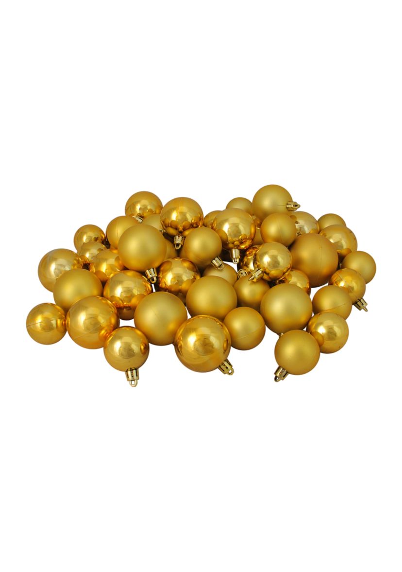 50 Count Vegas Gold Shatterproof 2-Finish 2" Christmas Ball Ornaments 