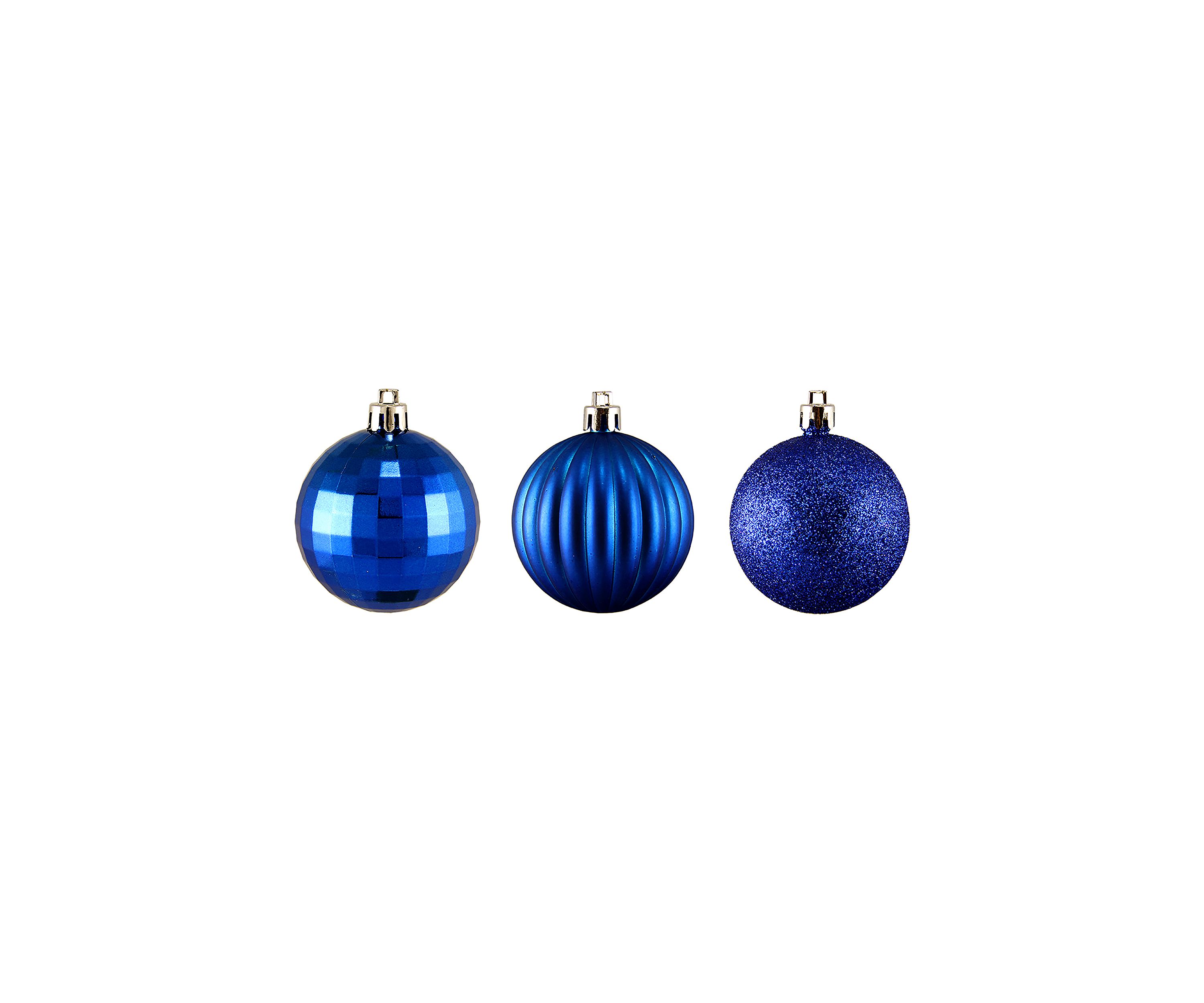 100ct Lavish Blue Shatterproof 3-Finish Christmas Ball Ornaments 2.5Inch (60mm)