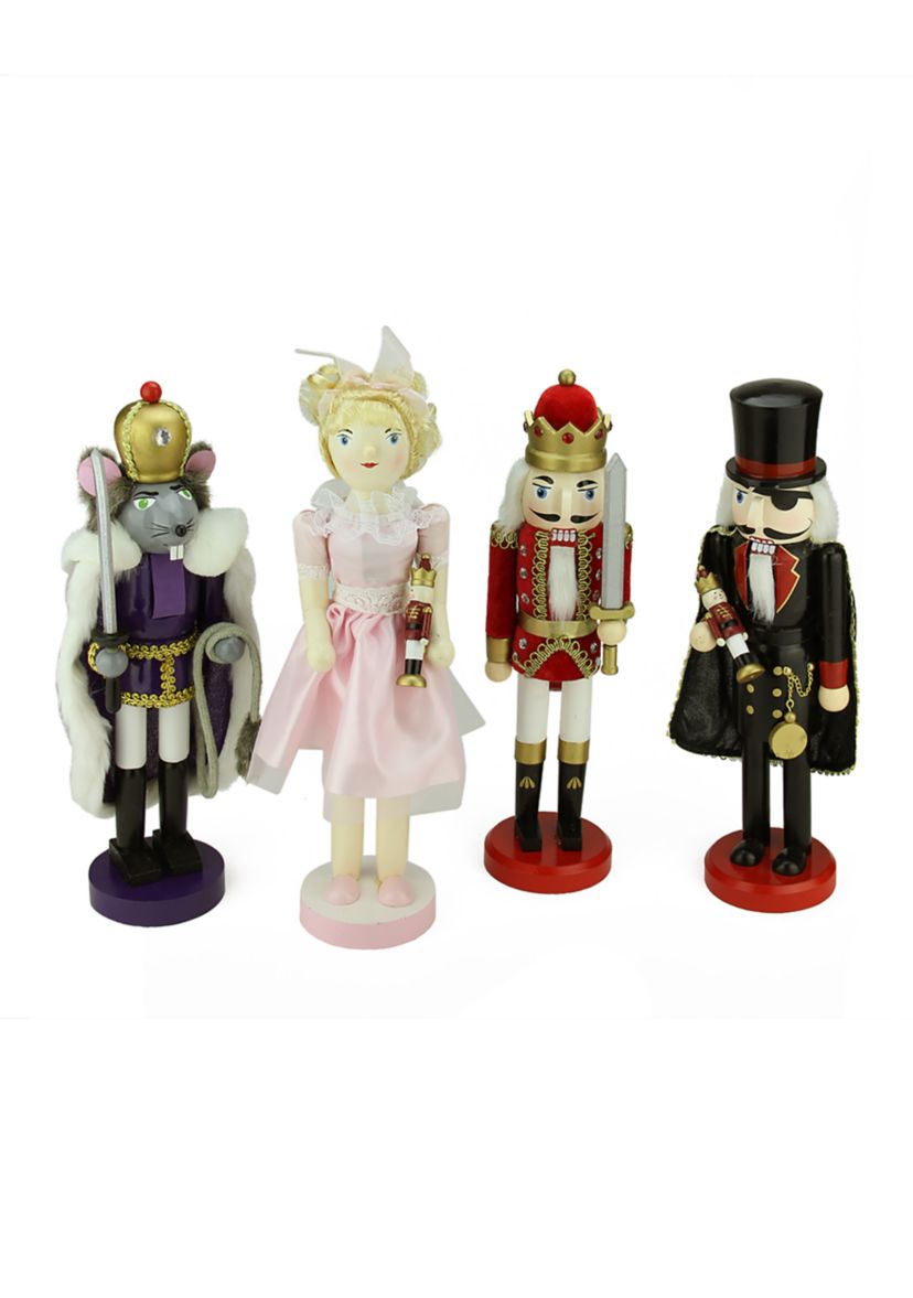 Set of 4 Decorative Wooden Nutcracker Suite Ballet Christmas Decorations