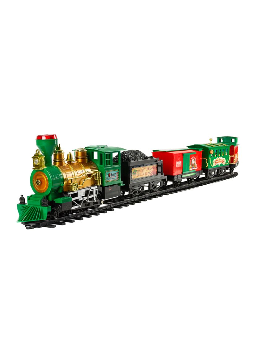 21-Piece Battery Operated Lighted & Animated Christmas Express Train Set with Sound