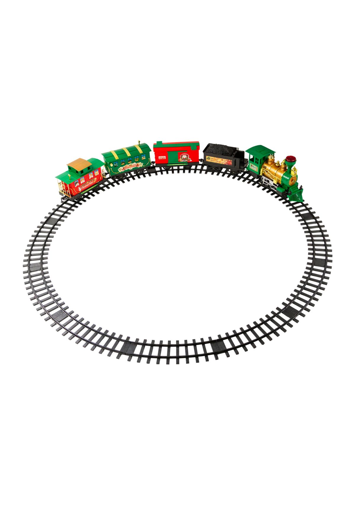 21-Piece Battery Operated Lighted & Animated Christmas Express Train Set with Sound