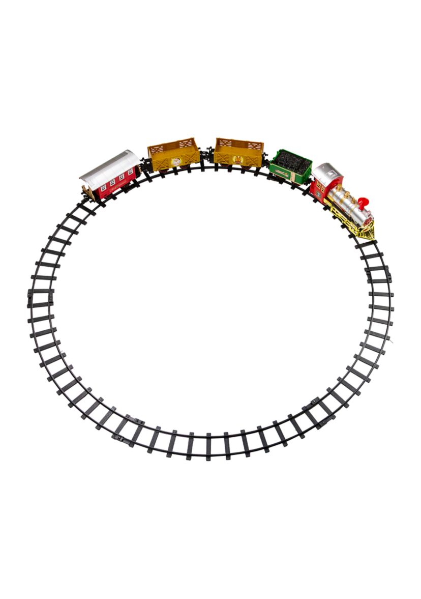 16-Piece Battery Operated Lighted and Animated Christmas Express Train Set with Sound