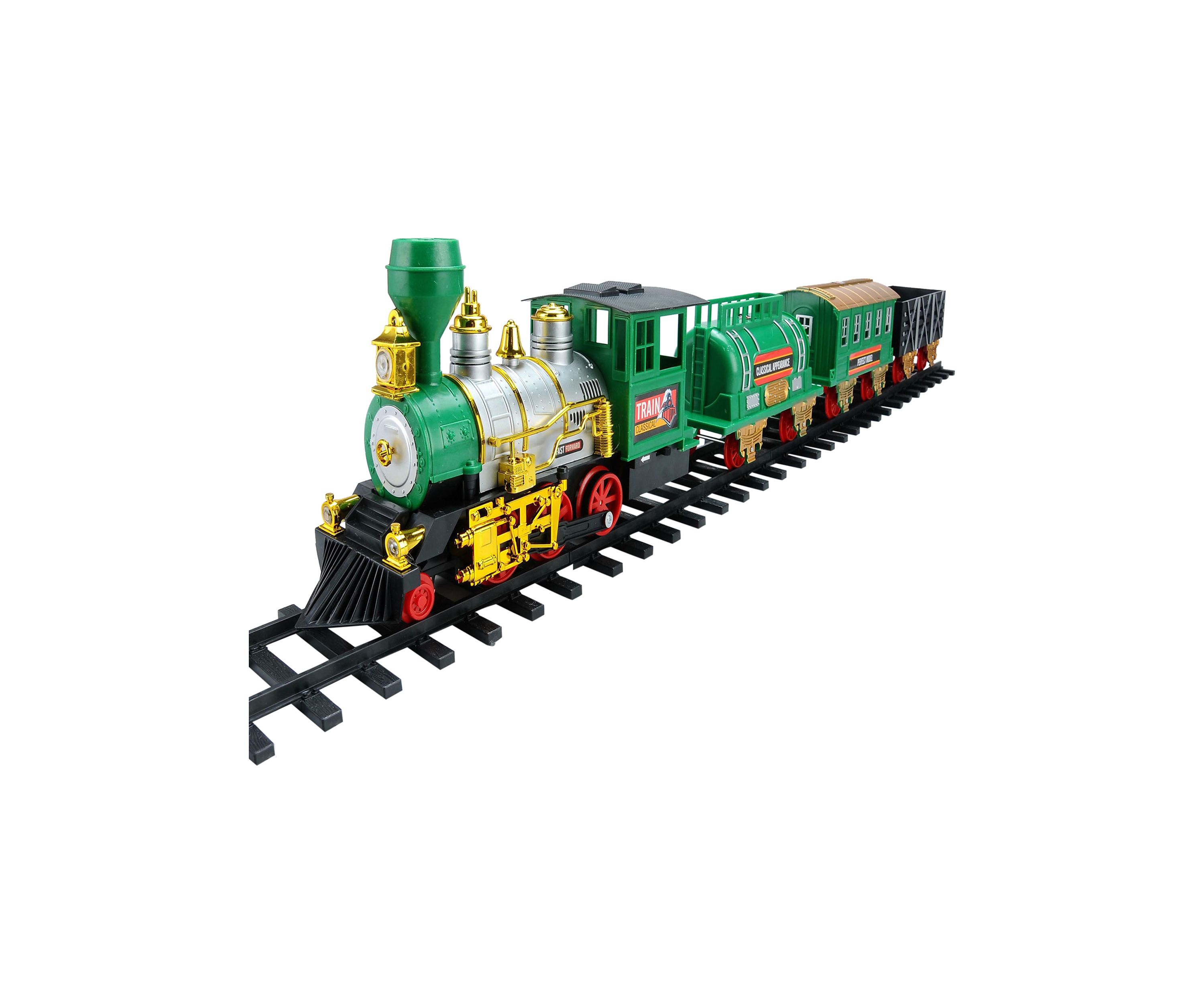 20-Piece Battery Operated Lighted and Animated Classic Christmas Train Set with Sound