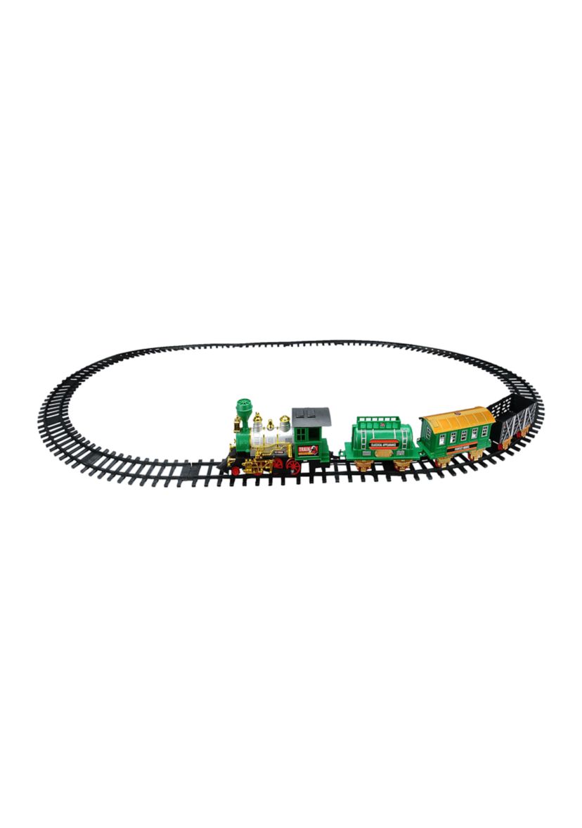 20-Piece Battery Operated Lighted and Animated Classic Christmas Train Set with Sound