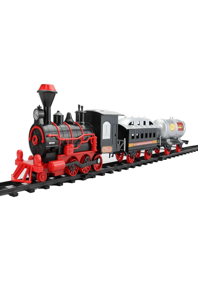 13-Piece Battery Operated Lighted and Animated Christmas Express Train Set with Sound 9.25Inch