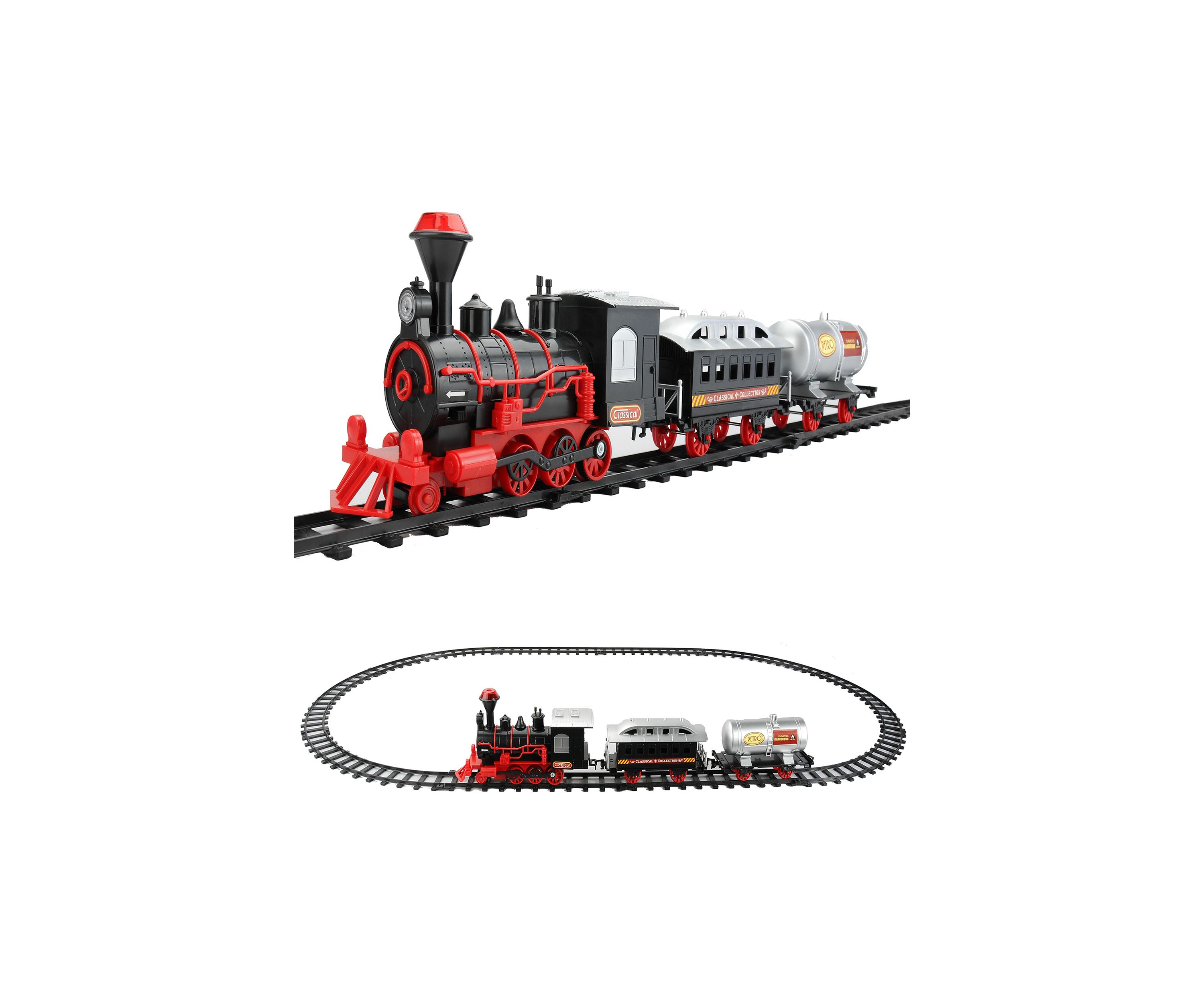 13-Piece Battery Operated Lighted and Animated Christmas Express Train Set with Sound 9.25Inch