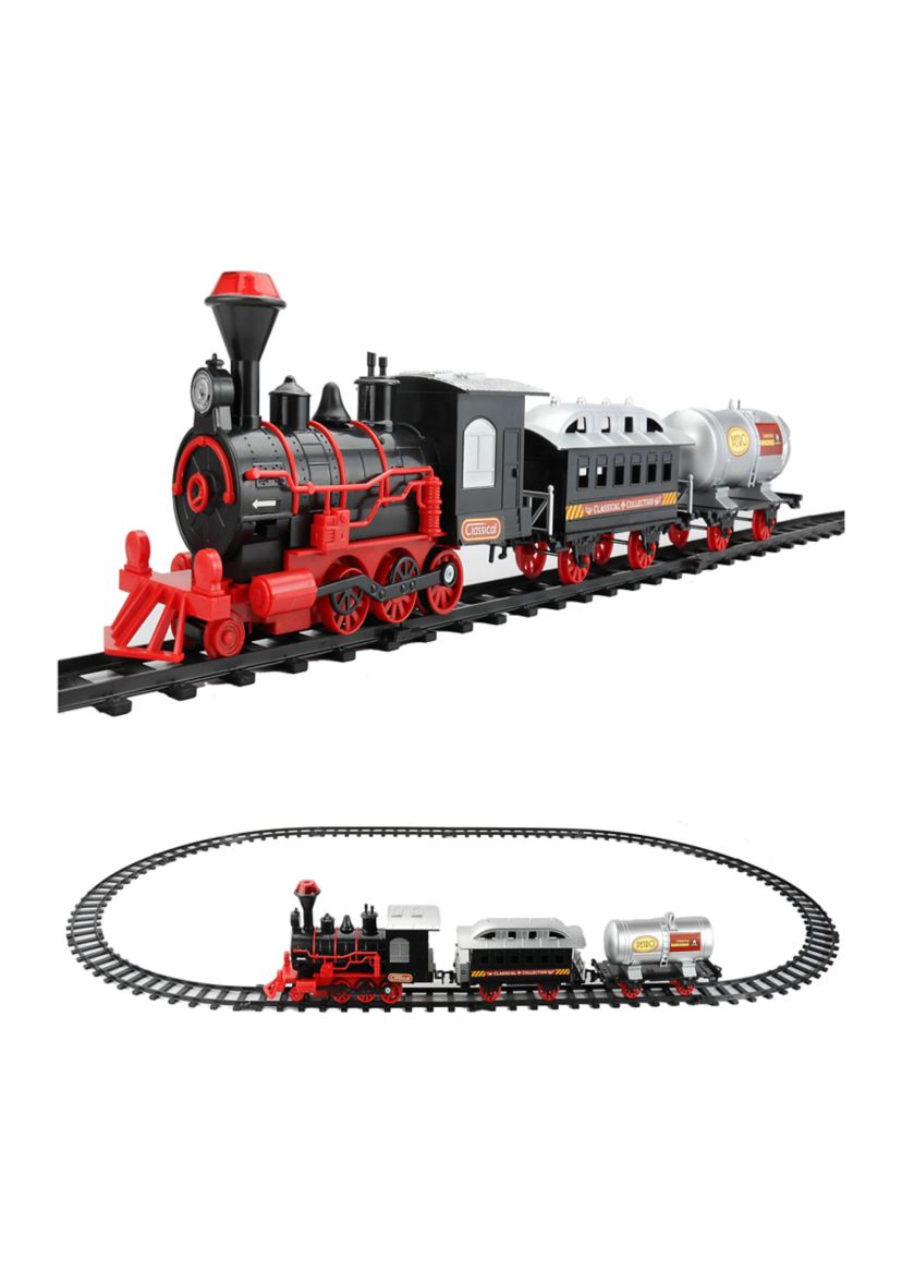 13-Piece Battery Operated Lighted and Animated Christmas Express Train Set with Sound 9.25Inch