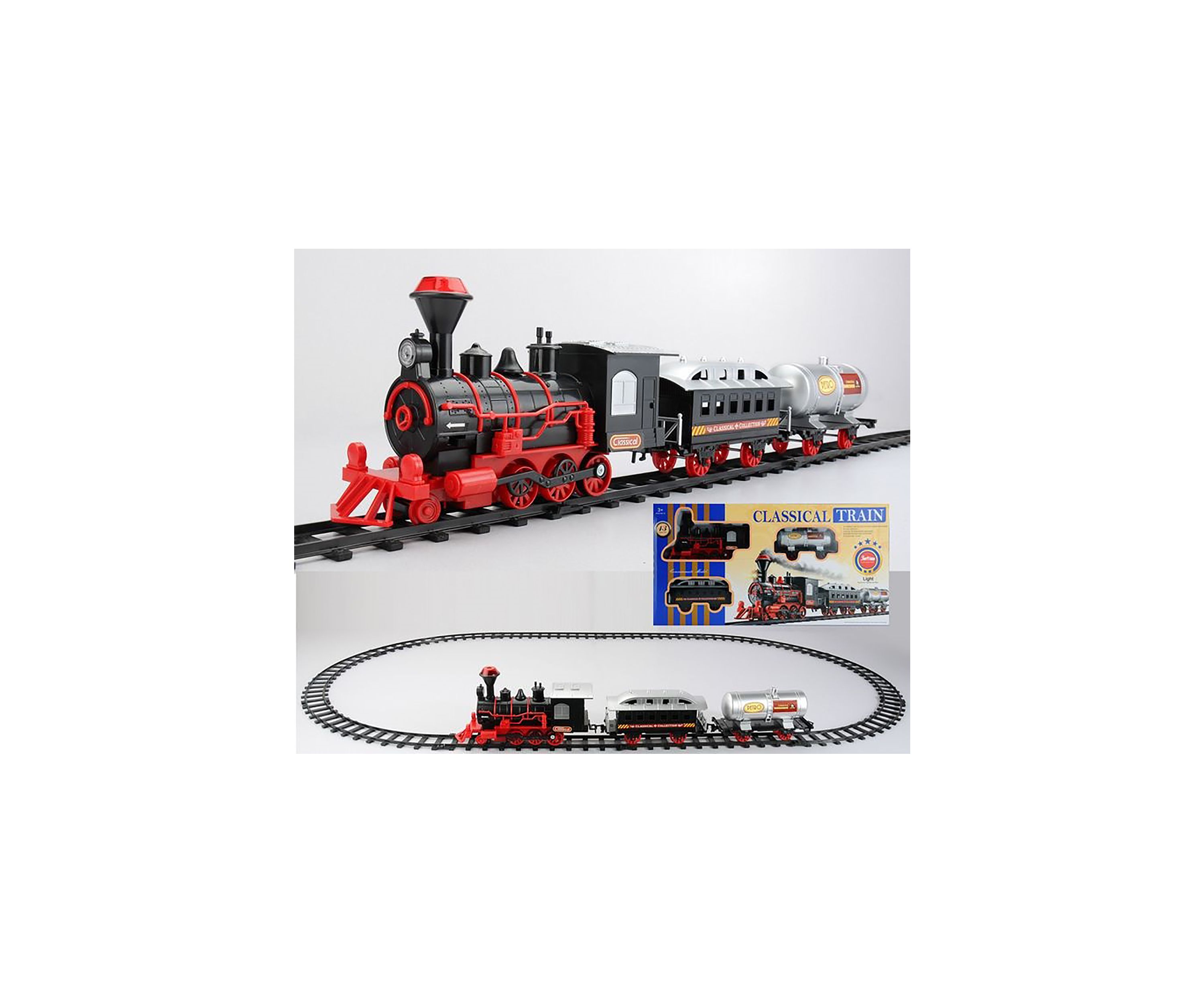 13-Piece Battery Operated Lighted and Animated Christmas Express Train Set with Sound 9.25Inch