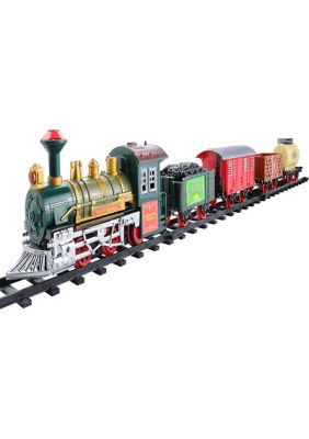 16-Piece Battery Operated Lighted and Animated Continental Express Train Set with Sound