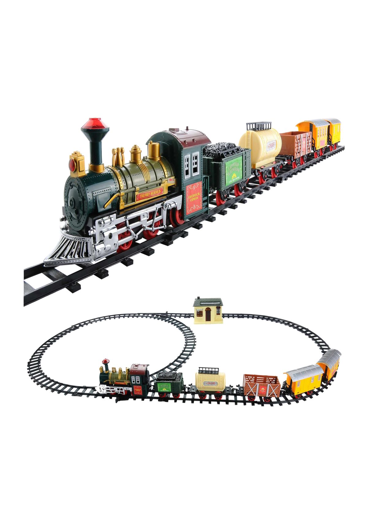 18-Piece Lighted and Animated Continental Express Train Set with Sound