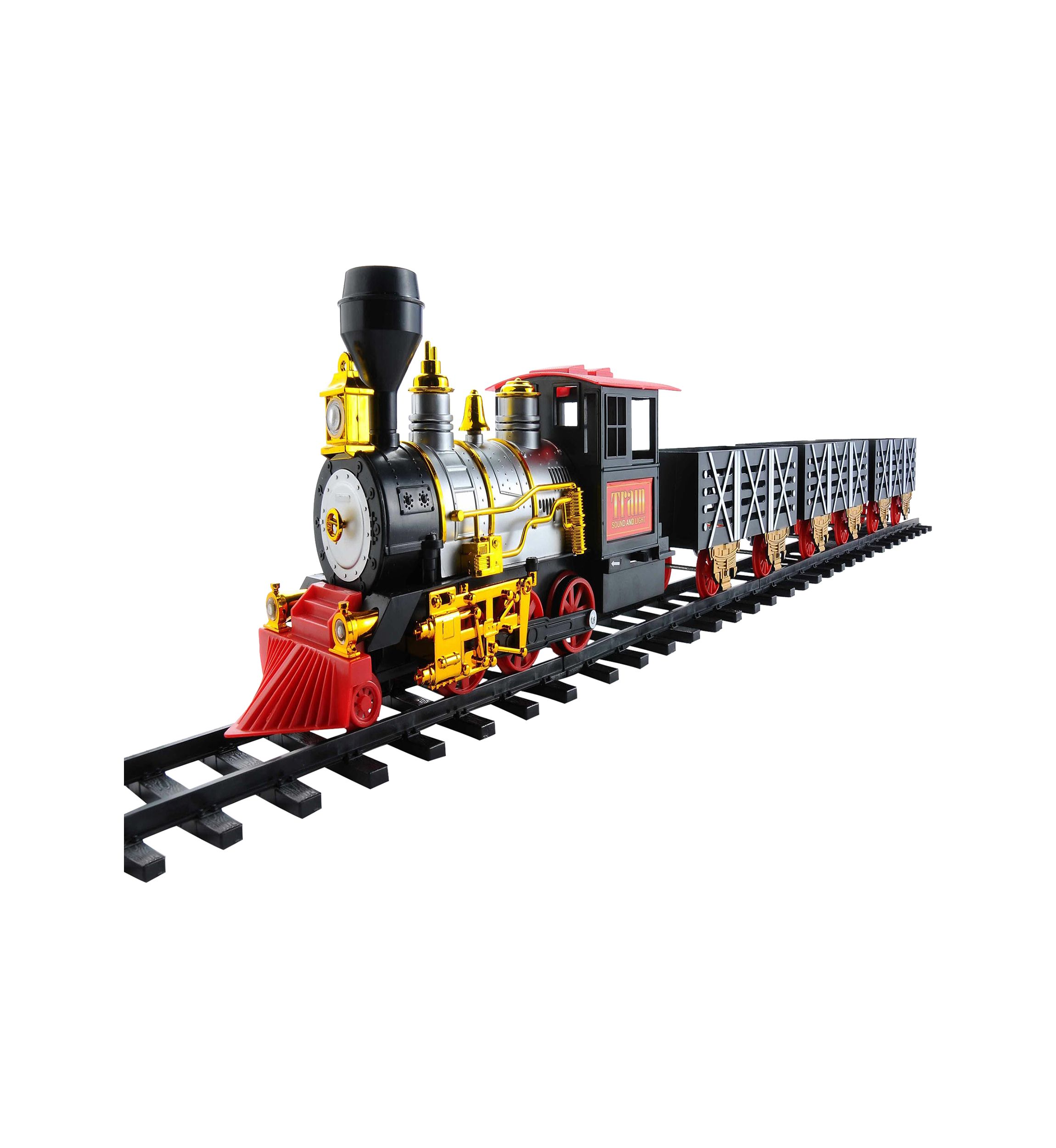 20pc Black and Red Battery Operated Classic Train Set 12Inch