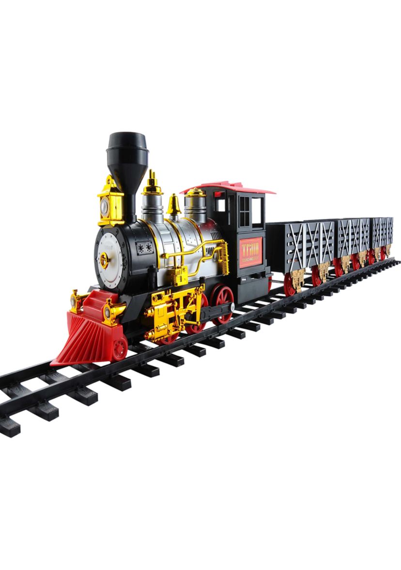 20pc Black and Red Battery Operated Classic Train Set 12Inch