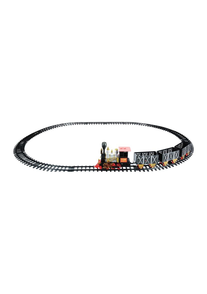 20pc Black and Red Battery Operated Classic Train Set 12Inch