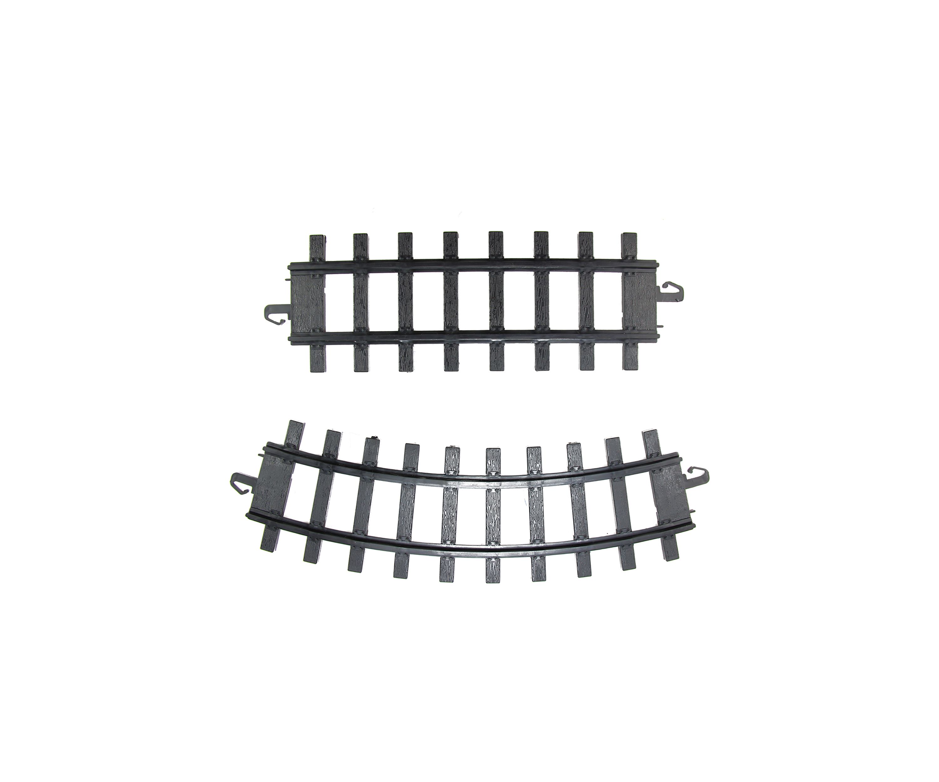Club Pack of 12 Black Replacement Train Set Track Pieces 10Inch