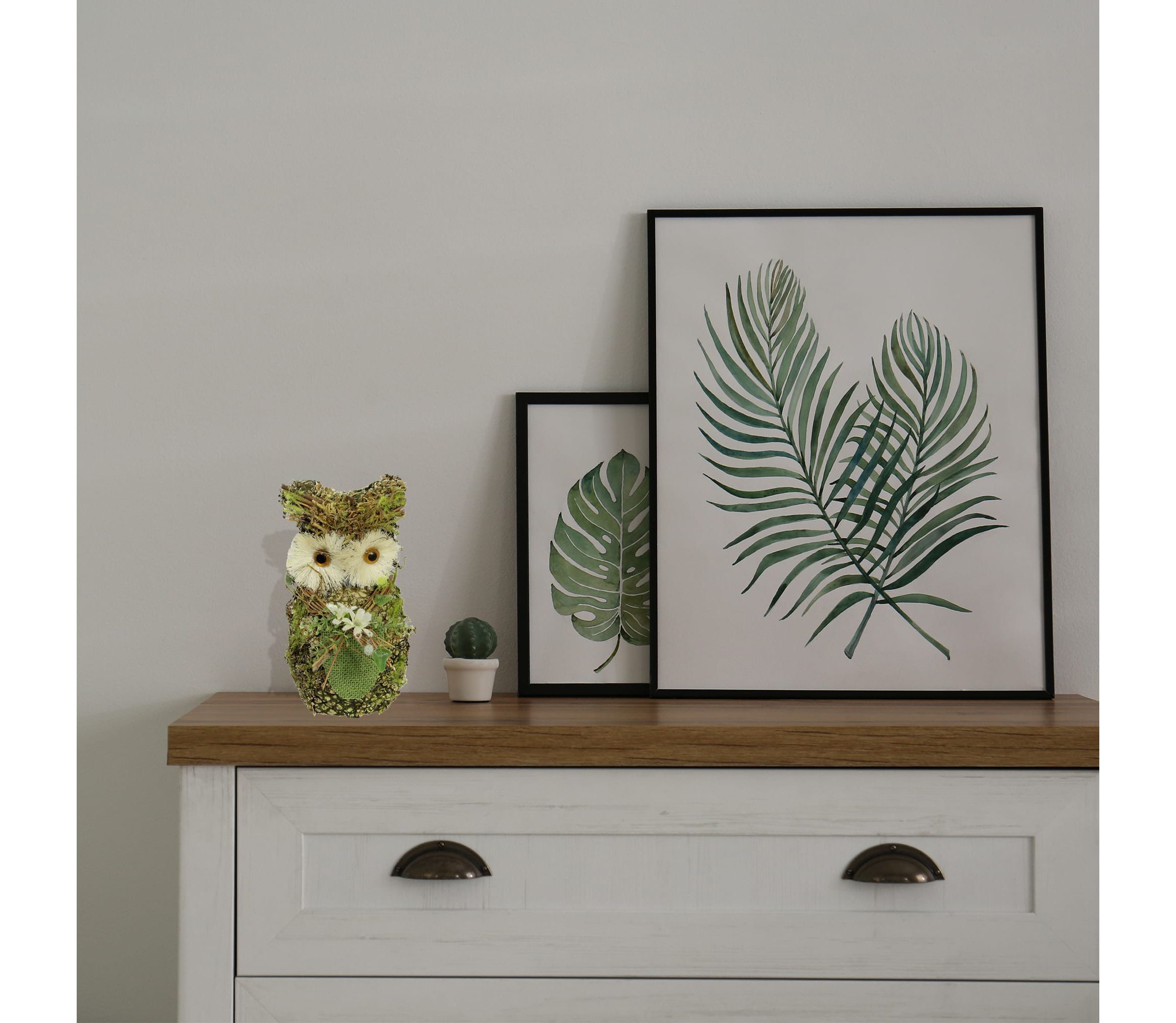 Spring Floral Owl Decorative Figure - 8.5" - Green