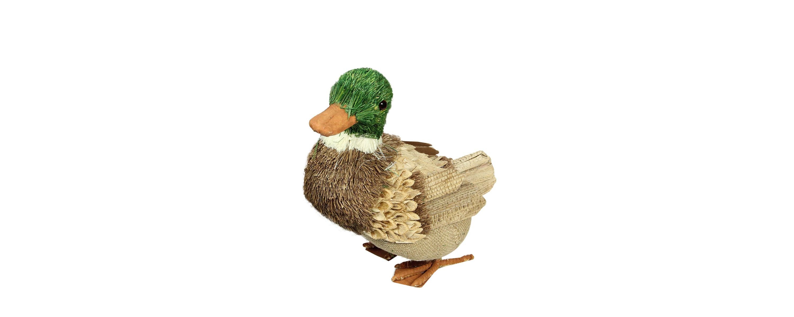 Standing Woodland Burlap Duck Spring Figure - 11.5" - Tan  Brown and Green