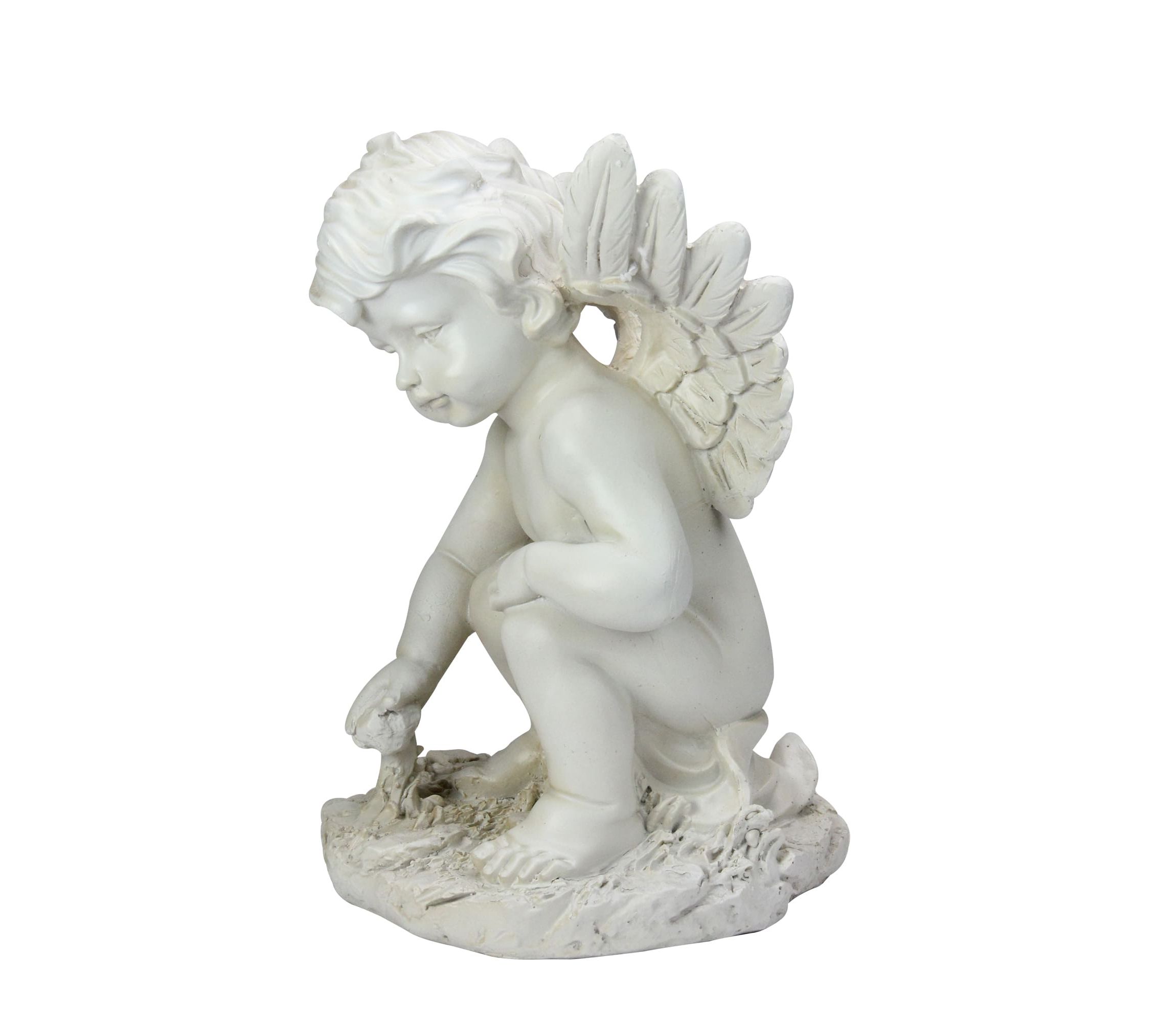 12" Reaching Cherub Angel Outdoor Patio Garden Statue