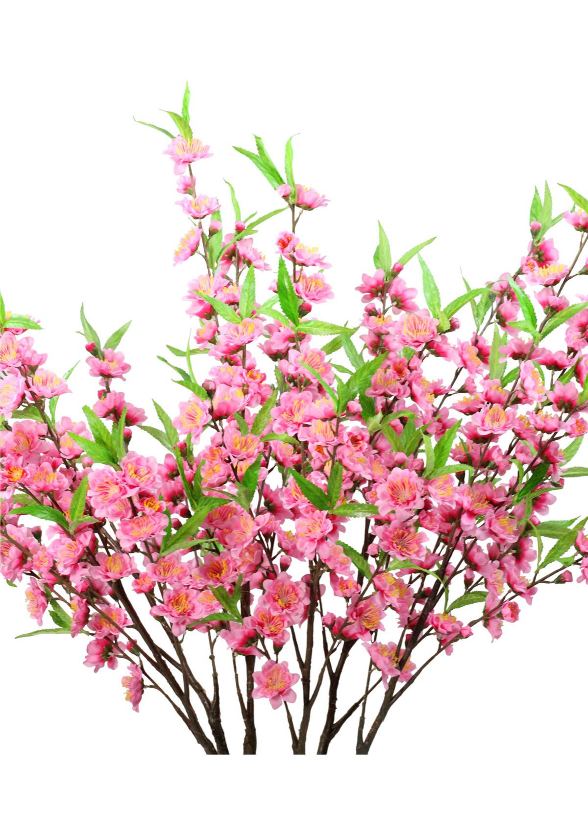 43.5Inch Potted Pink and Green Floral Peach Blossom Artificial Christmas Tree - Unlit
