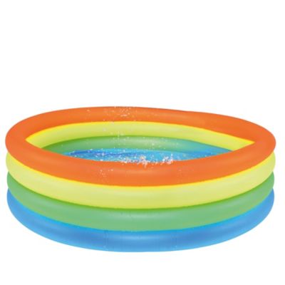 Pool Central 59"" Blue And Yellow Ring Inflatable Swimming Pool For Children