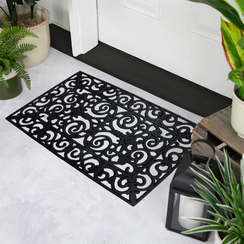 Scroll Design with Open Back Welcome Doormat 18" x 30"
