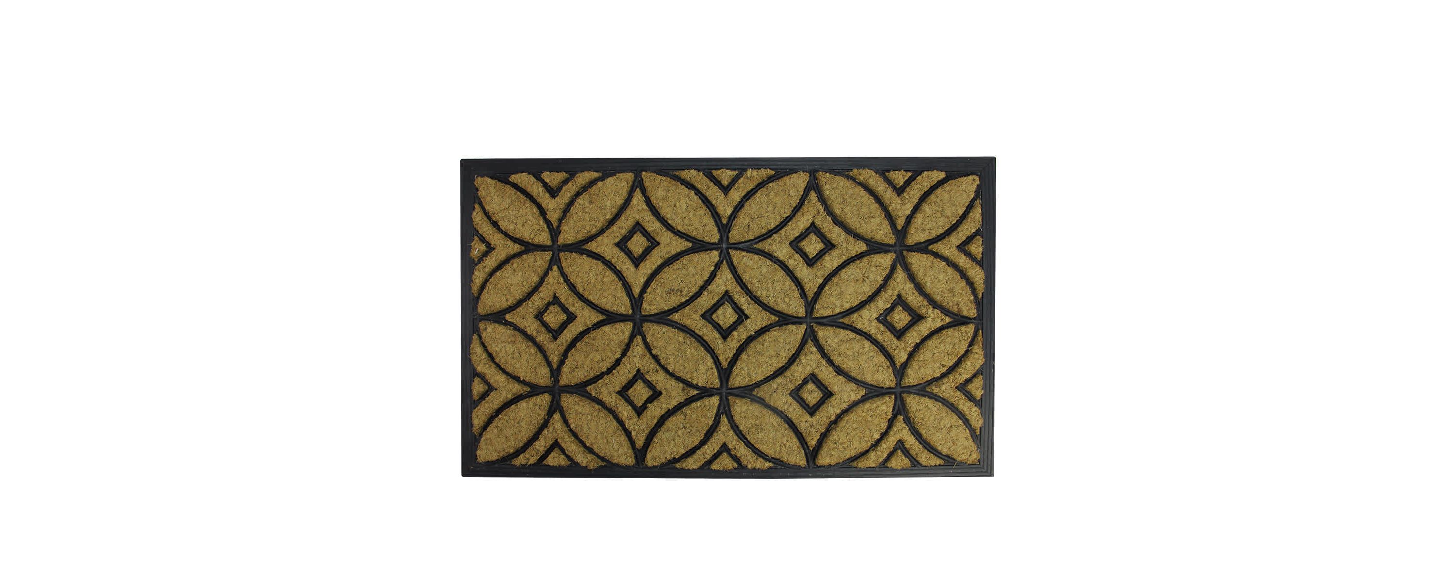 Brown and Black Geometric Doormat 30" x 18"