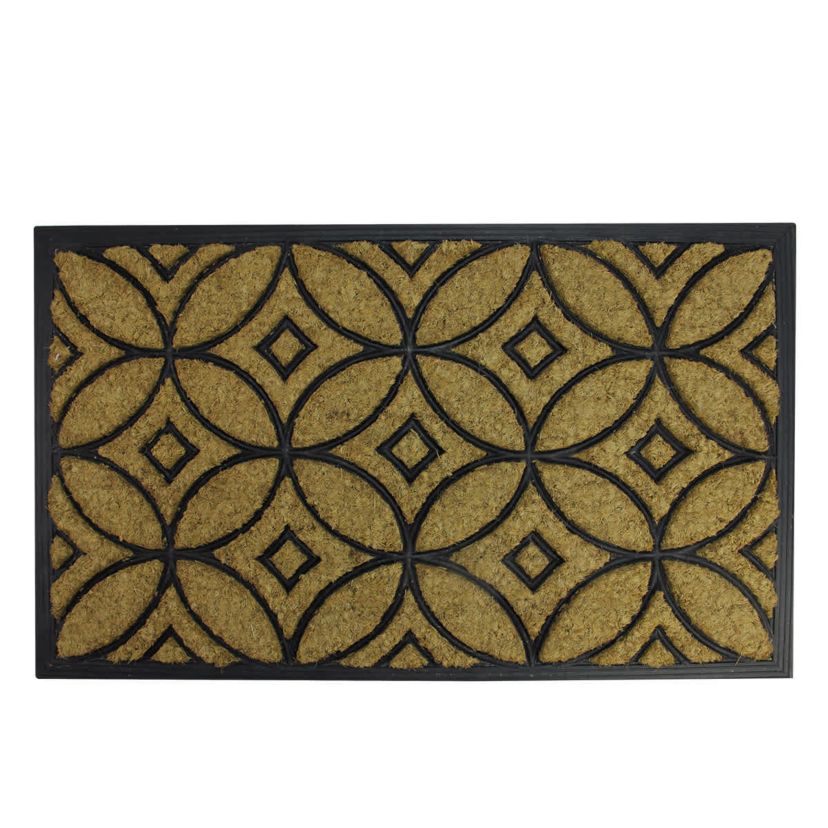 Brown and Black Geometric Doormat 30" x 18"