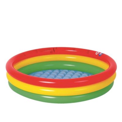 Pool Central 59"" Red Yellow And Green Inflatable Round Kiddie Swimming Pool