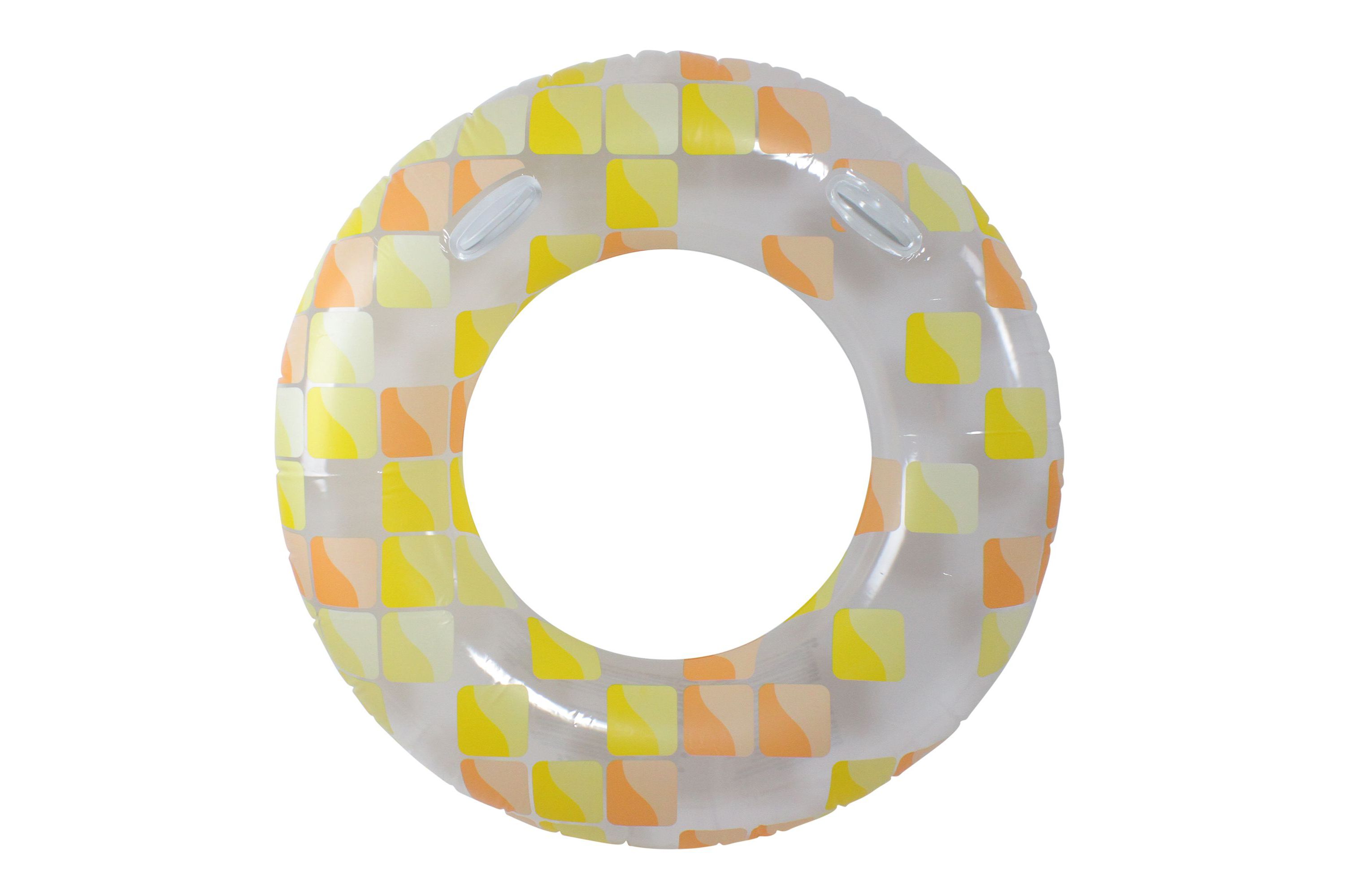 Inflatable Yellow and Orange Mosaic Swimming Pool Ring Float  47-Inch