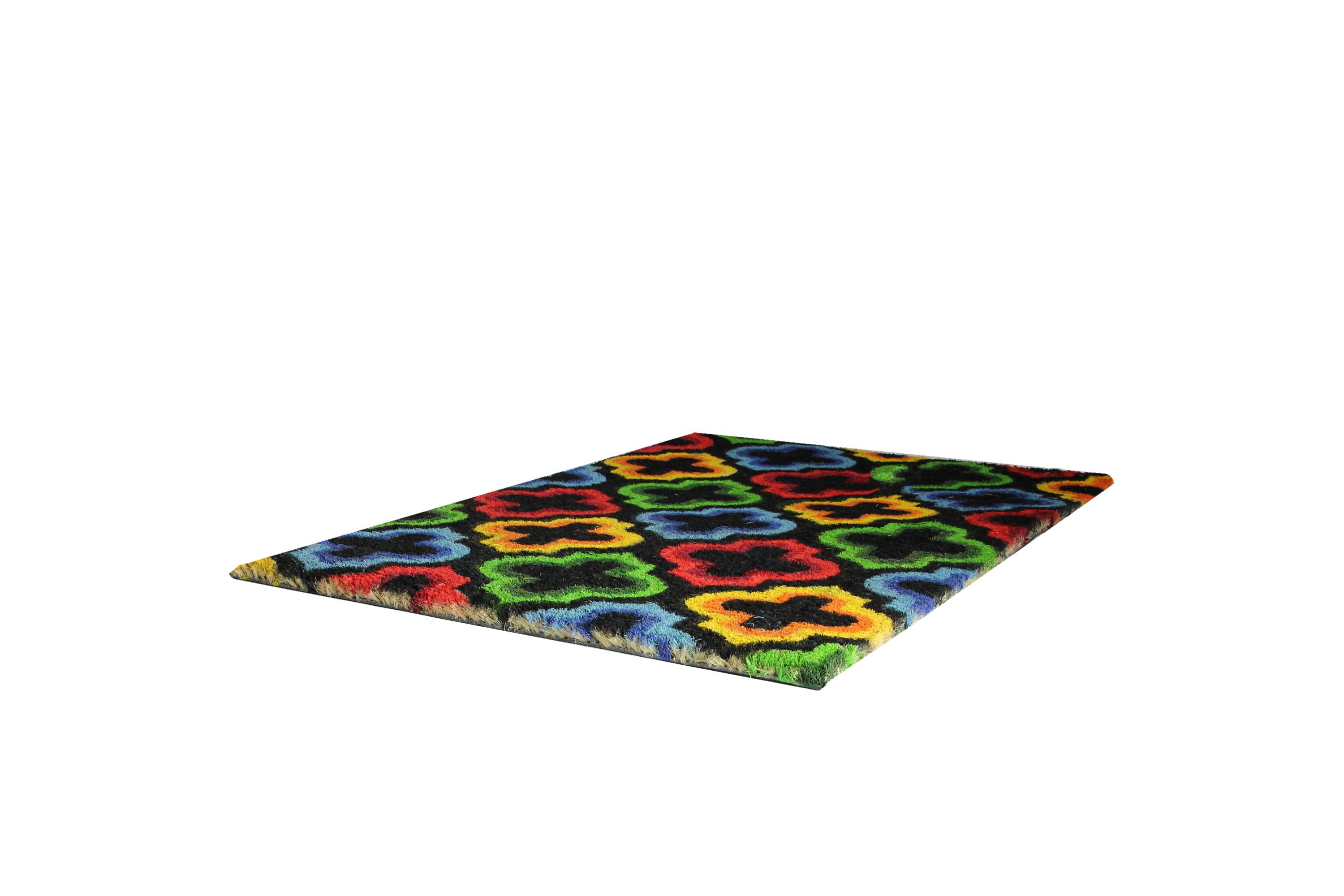Retro Quatrefoil Design Doormat - 29" x 17" - Multicolor