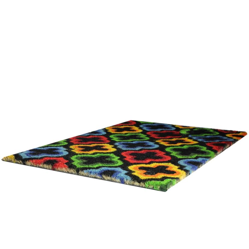 Retro Quatrefoil Design Doormat - 29" x 17" - Multicolor