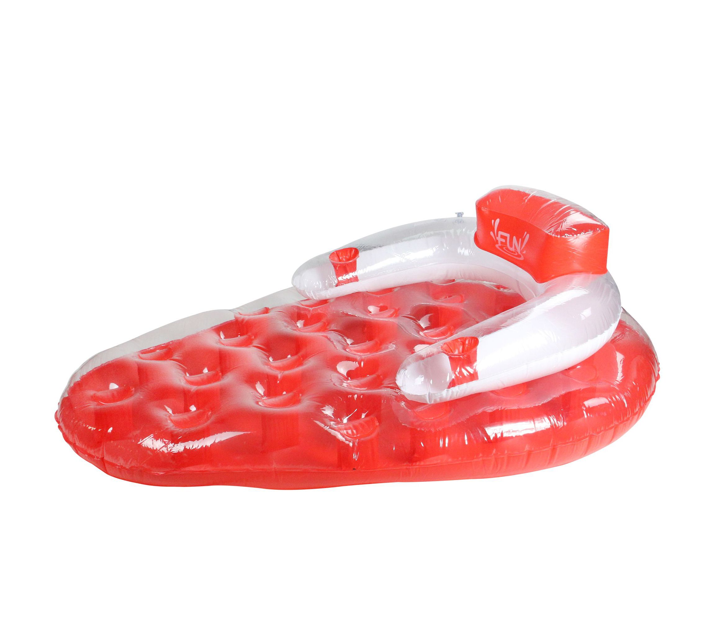 65 Red and White Inflatable Strawberry Pool Water Lounge Float