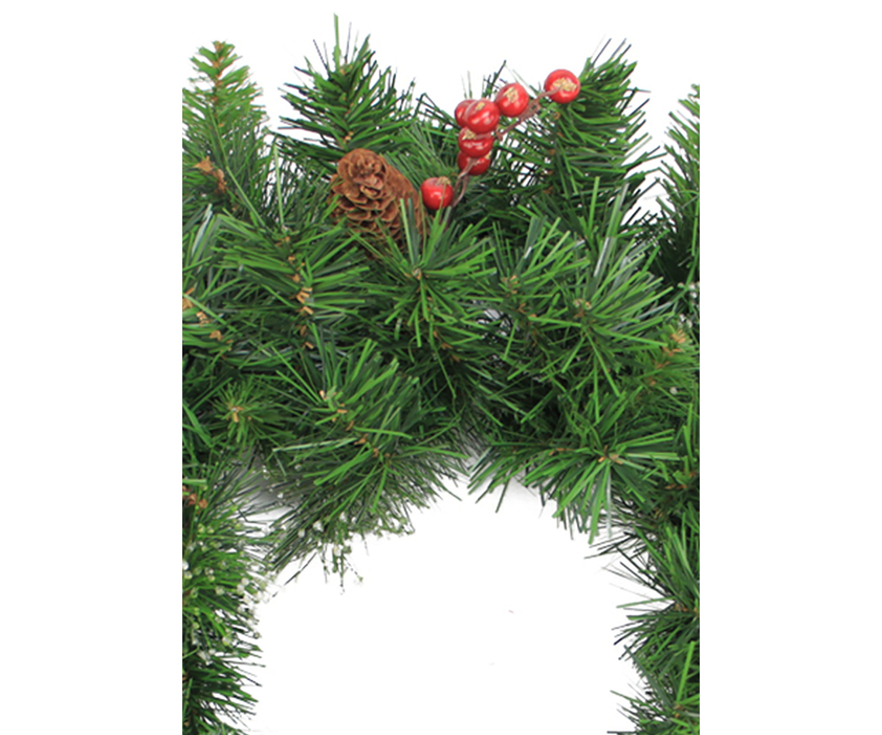 Iced Mixed Pine and Berry with Pine Cone Artificial Christmas Wreath - 24-Inch  Unlit