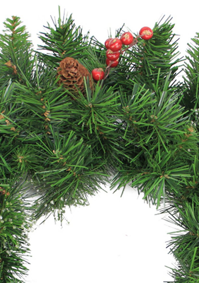 Iced Mixed Pine and Berry with Pine Cone Artificial Christmas Wreath - 24-Inch  Unlit