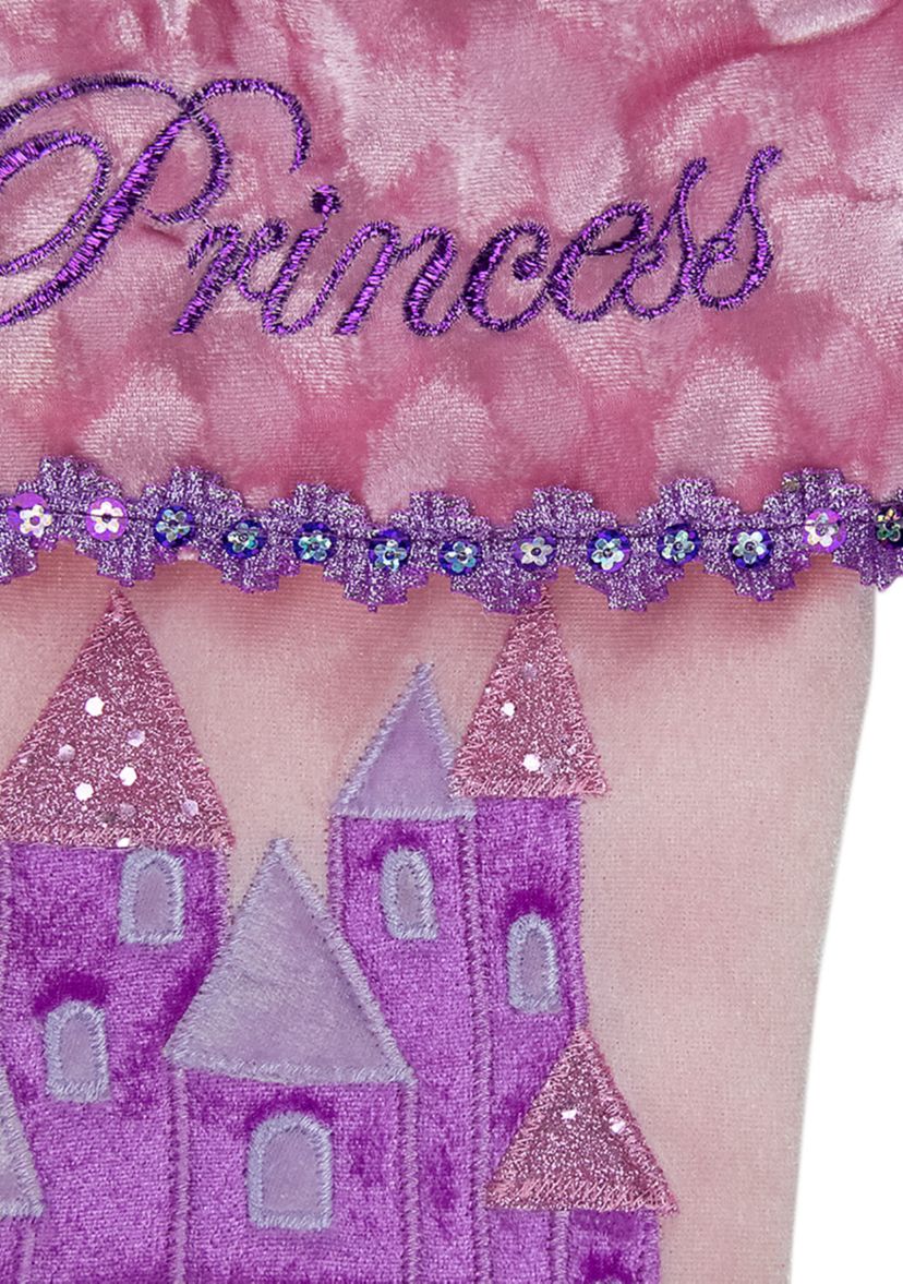 20Inch Pink and Purple Glitter Princess Christmas Stocking