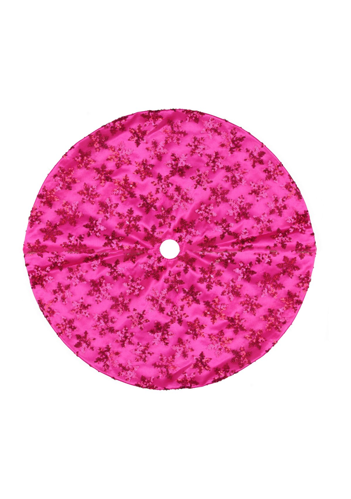 20Inch Pink Sequin Snowflake Mini Christmas Tree Skirt