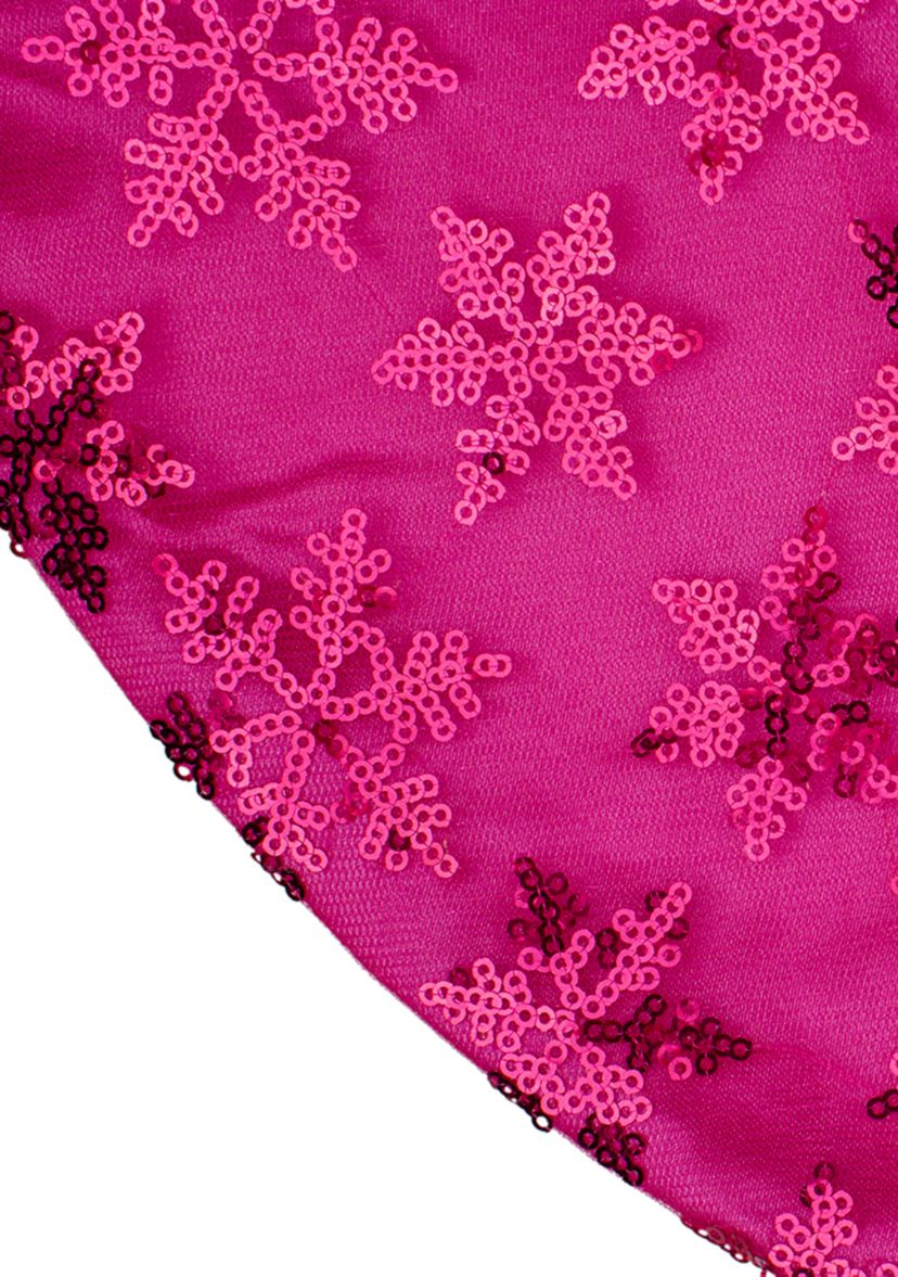 20Inch Pink Sequin Snowflake Mini Christmas Tree Skirt