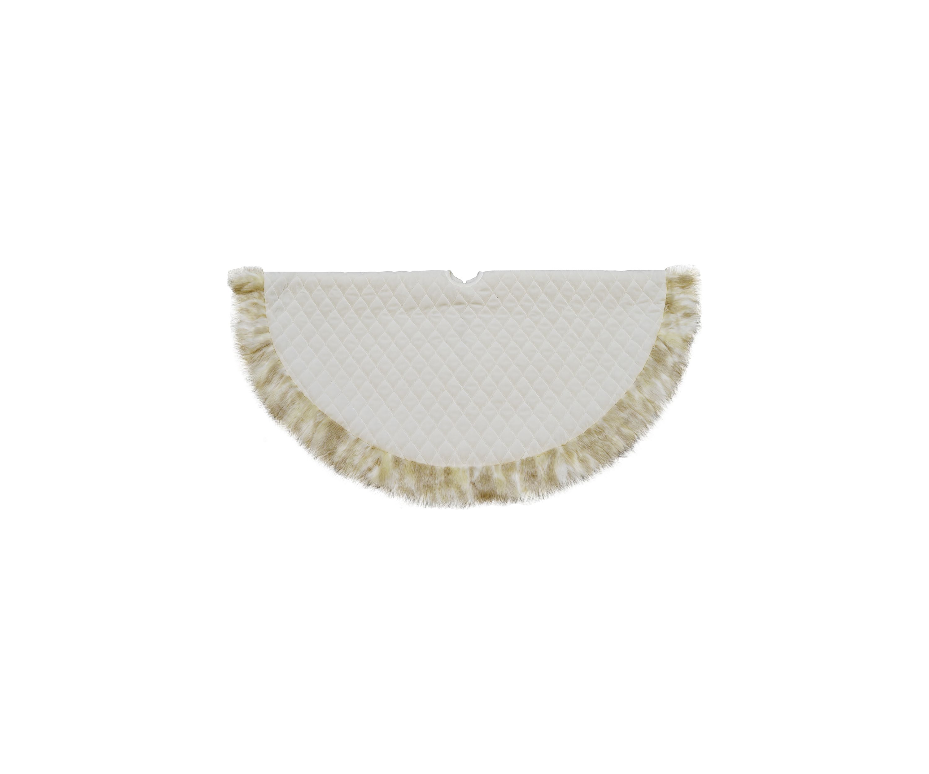 48Inch Beige and Ivory Contemporary Christmas Tree Skirt