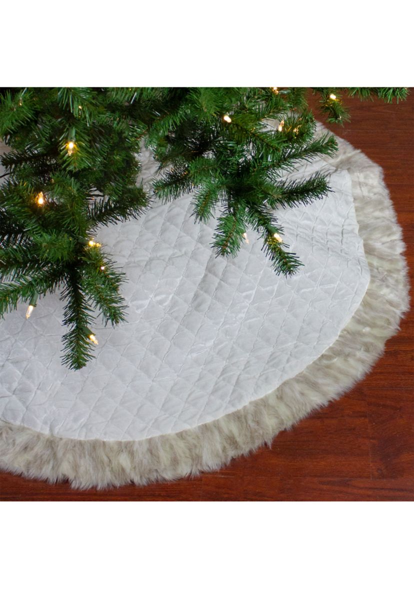 48Inch Beige and Ivory Contemporary Christmas Tree Skirt