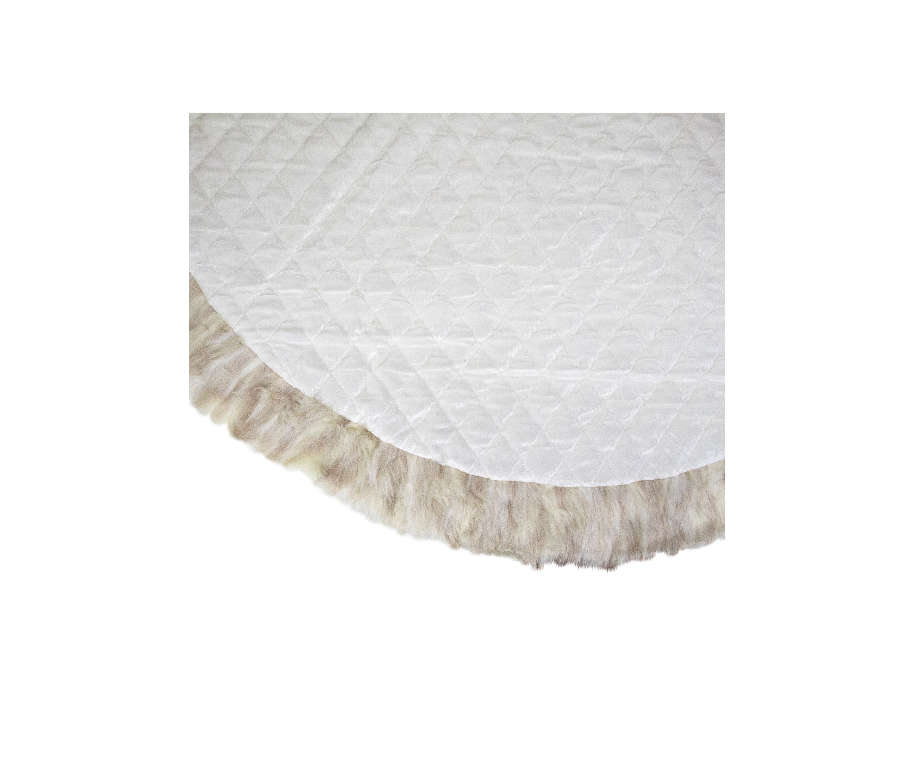 48Inch Beige and Ivory Contemporary Christmas Tree Skirt