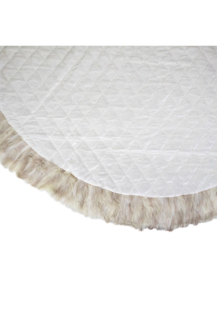 48Inch Beige and Ivory Contemporary Christmas Tree Skirt