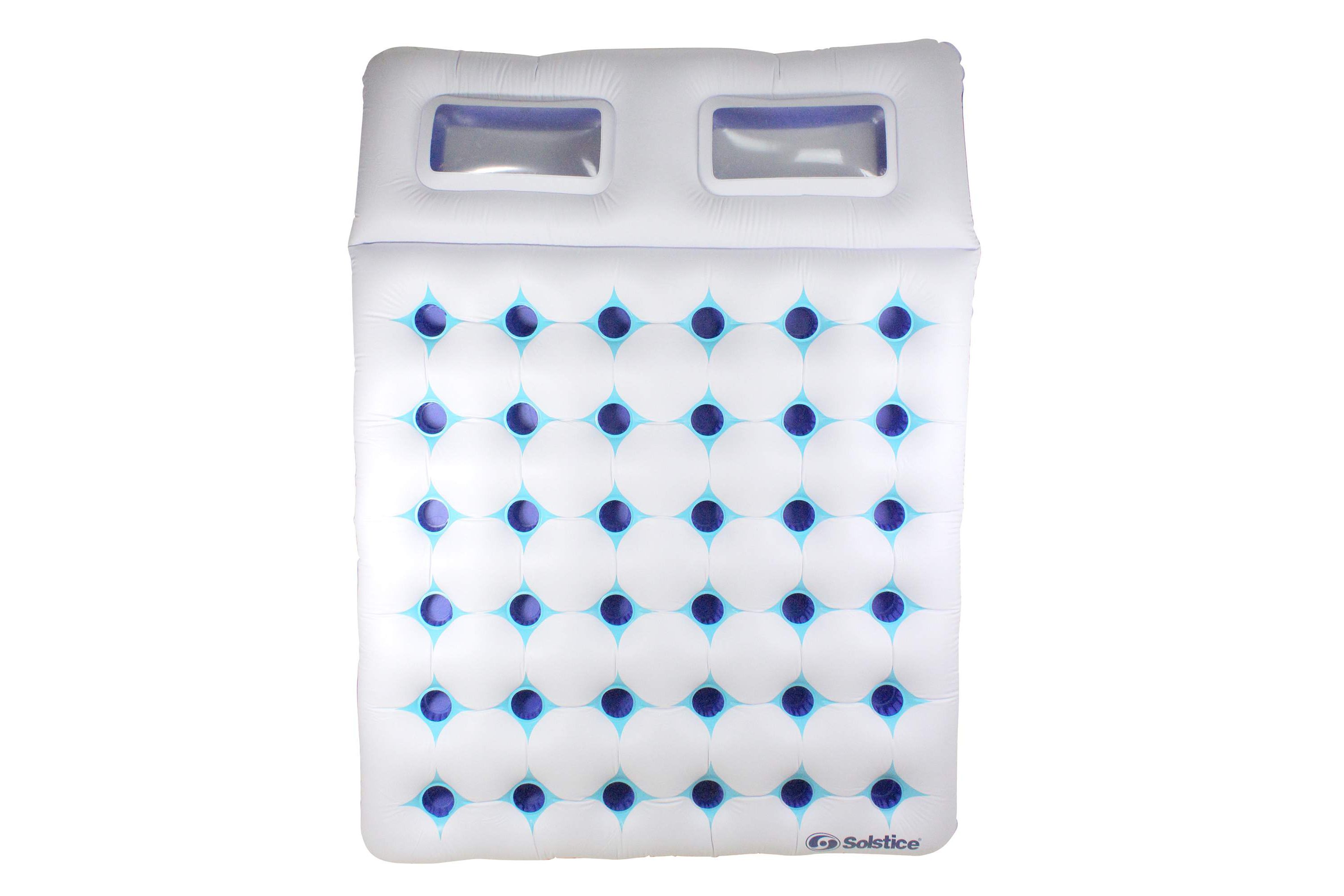 Inflatable Dual Window Pool Air Mattress - 76" - Blue and White