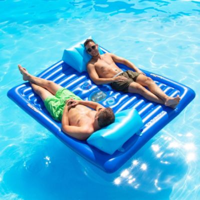 78" Inflatable Blue Dual Swimming Pool Lounger