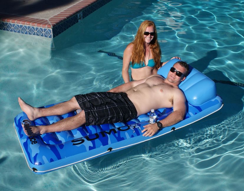 81-Inch Inflatable Blue Camouflage Sumo Sized Swimming Pool Raft